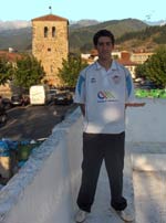 Alberto Gómez en la bolera de Potes