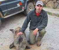 Luismi solo necesit&oacute; un disparo para matar el jabal&iacute;