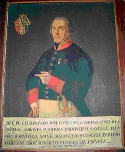 Retrato del Se&ntilde;or D. Servando G&oacute;mez de la Cortina, Coronel de Milicias Provinciales, Caballero de la Orden de Santiago, natural de Cosgaya, Partido de Li&eacute;bana, y primer Conde de la Cortina. 